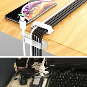 Cable Management Clips, 10 Pieces Cord Organizers Including 3 Specifications of Acrylic Self-Adhesive Cable Organizers, Apply to Office/Desk Cord Clamps/Car/Phone/USB Cable Arrange