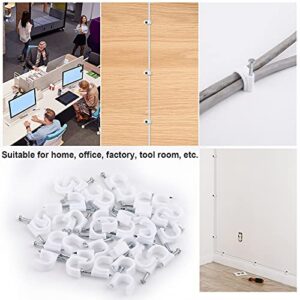 500pcs Cable Clips with Steel Nail in Cable Clips White 4mm 5mm 6mm 8mm 10mm Cable Wire Clips Cable Wall Clip Wire Staples Cord Clips for Wall Coaxial Cable Staples RG6 RG59 CAT6 RJ45 Wire Clips