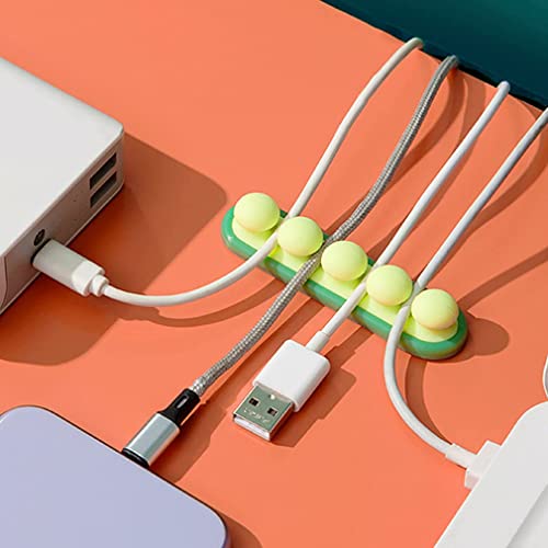HIWOFASI Cord Holder 2 Pack Cable Organizer Management Wire Clips Self Adhesive for Desk USB Charging Mouse Cable Power PC Wire Nightstand Office Home 4 Slot