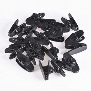 20 Pieces Clips for Earphone Wire 360 Degree Rotate Black Earphone Cable Clothing Clip for Fixing Headphone Wire (1.18 Inches)