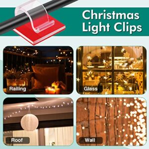 240 Pcs Cable Clips Adhesive Lights Clips Outdoor Wall Cord Clips with Adhesive Tapes Cord Organizer R Shape Cable Clips TV Wire Clips for Office Car Home Light Electric Wires (Clear, Large)