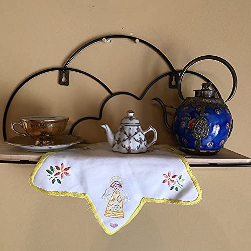 Angel's Peel Lounge Metal Wooden Hanging Floating Shelf Wall Decor for Home Decoration, Bedroom, Kids Room, Office- Rack Storage for Books, Plants, Toys and Deceptive Items(16" x 9" x 4")