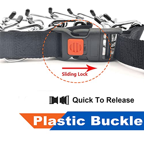 Supet Dog Prong Collar, Dog Choke Collar Adjustable Dog Pinch Collar with Quick Release Buckle/Nylon Cover for Small Medium Large Dogs