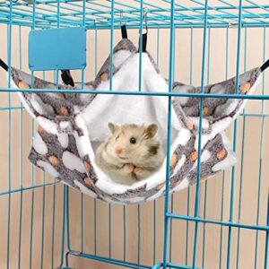 Petmolico 2 Pack Small Animal Hanging Hammocks, Warm Plush Bunkbed Hammock and Hideout Bed for Hamster Gerbil Small Rats Sugar Glider Hedgehog, Coffee Heart