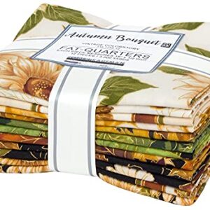 Kaufman Metallic Fat Quarter Bundles Autumn Bouquet 12pcs Vintage