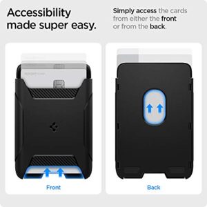 Spigen (MagFit Rugged Armor Magnetic Wallet Card Holder Designed for MagSafe Compatible with iPhone 14, iPhone 13, iPhone 12 Models - Matte Black