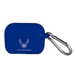 audiospice collegiate us air force silicone cover for apple airpods pro (1st generation) charging case with carabiner