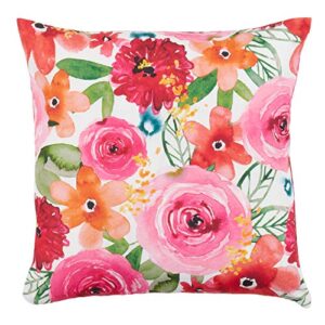 SARO LIFESTYLE Sara B Collection Santa Monica Floral Throw Pillow With Poly Filling, 18", Multi