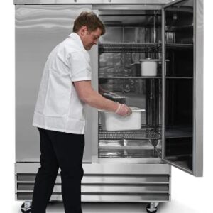 FSE 54-Inch Two Door Commercial Reach-in Freezer, 48 Cubic Feet, Stainless Steel, 115 v, (MRFZ-2D)