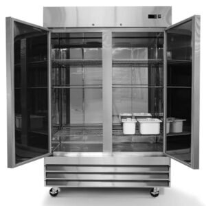 FSE 54-Inch Two Door Commercial Reach-in Freezer, 48 Cubic Feet, Stainless Steel, 115 v, (MRFZ-2D)