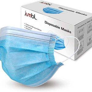 Jumbl Black and Blue Disposable Face Masks 50 Blue + 50 Black