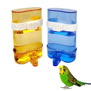 Parakeet Water Dispenser, Automatic Water Drink No Spill Clear Container Cockatiel Cage Accessories Automatic Feeding for Budgies,Finch and Other Bird 2pcs