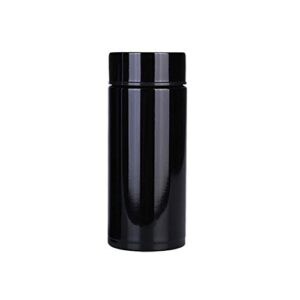 showv stainless steel water bottle- wide mouth, double wall insulated small thermos flask sports waterbottle (7-10 oz), black, 7oz