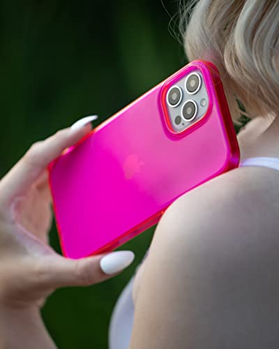 FELONY CASE - iPhone 11 Neon Pink Clear Protective Case, TPU and Polycarbonate Shock-Absorbing Bright Cover - Crack Proof with a Gloss Finish - Full iPhone Protection