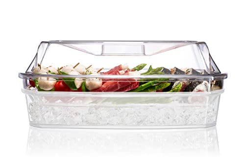 Prodyne Ice Party Platter, 15 1/2" x 11" x 6", Clear