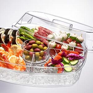 Prodyne Ice Party Platter, 15 1/2" x 11" x 6", Clear