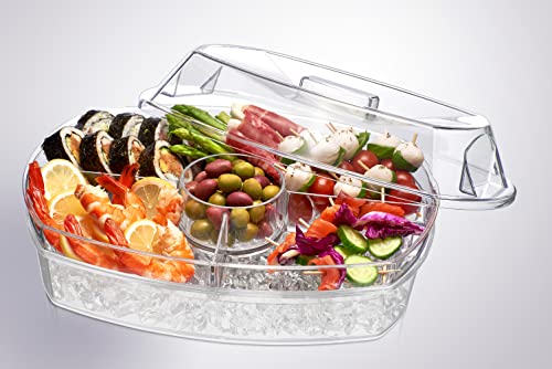 Prodyne Ice Party Platter, 15 1/2" x 11" x 6", Clear