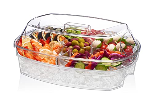 Prodyne Ice Party Platter, 15 1/2" x 11" x 6", Clear