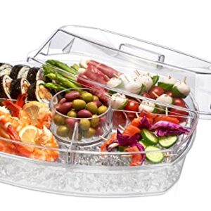 Prodyne Ice Party Platter, 15 1/2" x 11" x 6", Clear