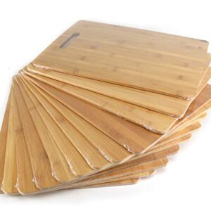 (Set of 12) 15"X11" Bulk Plain Bamboo Cutting Board | For Customized, Personalized Engraving Purpose | Wholesale Premium Bamboo Board (With Handle)