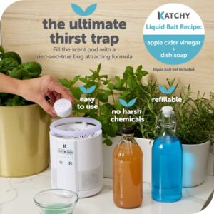 Katchy Duo 2 in 1 Indoor Fruit Fly Trap, Mosquito Killer, and Gnat & Bug Catcher with UV Light Fan and Sticky Traps for Bugs