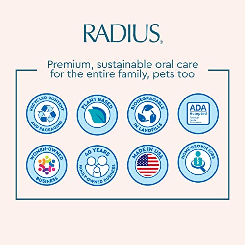 RADIUS Totz Toothbrush Extra Soft Brush BPA Free & ADA Accepted Designed for Delicate Teeth & Gums for Children 18 Months & Up - Green Coral Yellow - Pack of 3