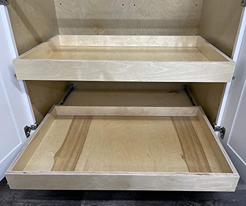 Sublime Design | Pull Out Tray | Baltic Birch Drawer for Kitchen Cabinets | Slide Out Shelves | Roll Out Cabinet Organizer (27" WIDE)