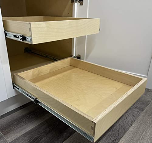 Sublime Design | Pull Out Tray | Baltic Birch Drawer for Kitchen Cabinets | Slide Out Shelves | Roll Out Cabinet Organizer (27" WIDE)