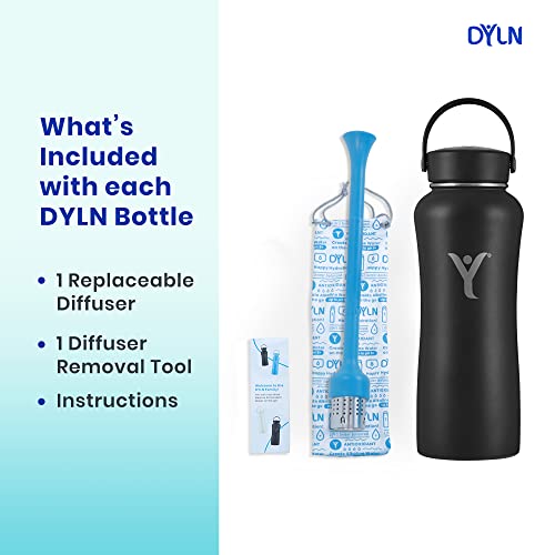 DYLN 32 oz Alkaline Water Bottle | Creates Premium Water up to 9+ pH | Keeps Cold for 24 Hours | Vacuum Insulated 316 Stainless Steel | Wide Mouth Cap | Galaxy Blue, 32 oz (950 mL)