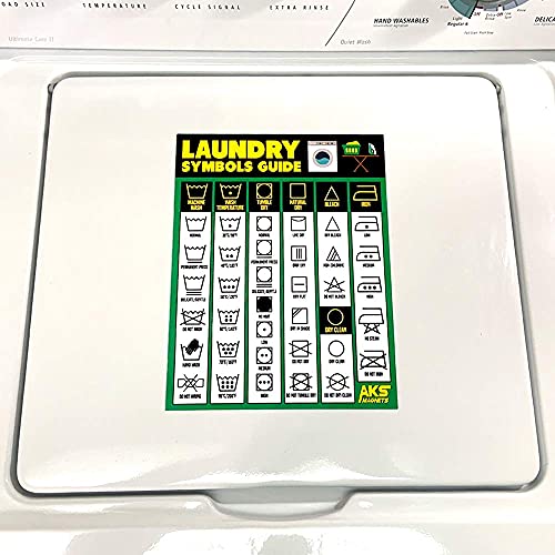 Laundry Symbols Guide Magnet - Extra Large Easy to Read 8.5” x 11” Clothing Care Instruction Cheat Sheet – Washing, Drying, Ironing & Bleaching Accessory - Functional Modern Laundry Room Art Decor