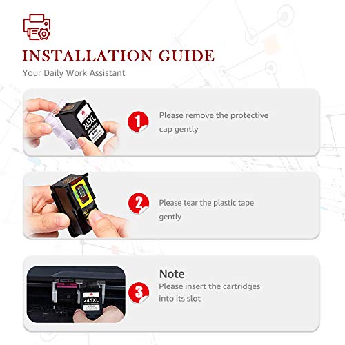 Toner Kingdom 245XL 246XL Ink Cartridge Black Color Combo Compatible Replacement for Canon PG-245XL CL-246XL 243XL 244XL for PIXMA MX492 MX490 MG2522 MG2922 MG2520 MG2920 MG2420 TR4520 TS3122 Printer