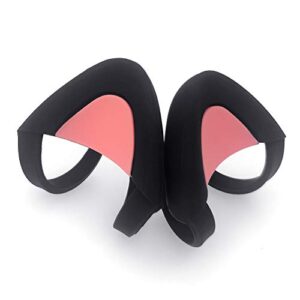 cute cat ears fits for hyprex cloud/cloud stinger/cloud flight headsets, universal fit lovely kitty adjustable attachment straps for video live gaming headphone,black& pink