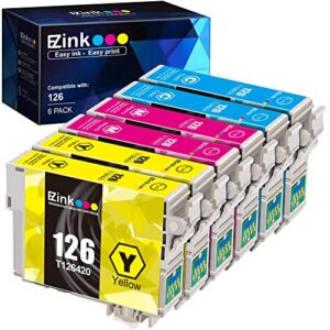 e-z ink (tm remanufactured ink cartridge replacement for epson 126 t126 to use with workforce 435 520 545 635 wf-3520 wf-3530 wf-3540 wf-7010 wf-7510 stylus nx330(2 cyan,2 magenta,2 yellow) 6 pack