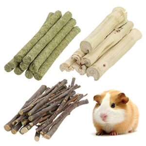 okdeals 3-pack hamster chew toys, 300g apple sticks timothy hay sticks sweet bamboo 3 types combinedmolar stick, suitable for chinchilla,squirrel,hamster,squirrel and bunny