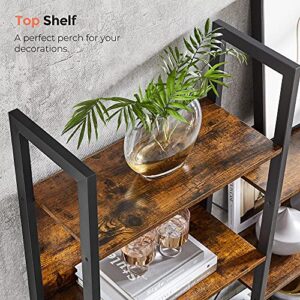 VASAGLE 5 Tier Large Bookshelf, Triple Wide Bookcase with 14 Storage Shelves, Living Room, Study, Office, Industrial Style, Rustic Brown and Black ULLS107B01