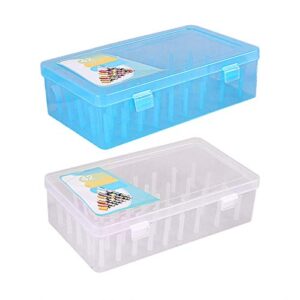 s Sewing Thread Box, 42 Spool Sewing Thread Storage Box Organiser Containers Large Capacity Sewing Thread Holder Plastic Sewing Thread Organizer for Sewing, Embroidery, Quilting Blue