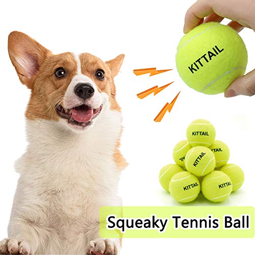 12 Pcs Squeaky Tennis Balls for Dogs - 2.58" Interactive Doggy Toys - Safe, Durable for Small Medium Large Dogs Training Playing, with 1 Reusable Carry Bag