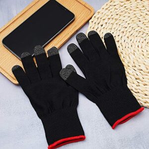 4 Pairs Game Gloves for Gaming Mobile Game Controllers Finger Gloves Set, Anti-Sweat Breathable Touch Finger Gloves Silver Fiber Material for Phone Games PUBG