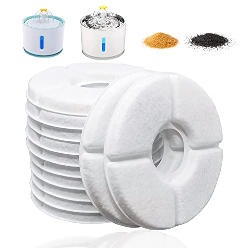 12 Pack Cat Water Fountain Filters, Cirfifth Triple Filtration System Pet Cat Fountain Filter Replacement for 84oz/2.5L Automatic Cat Fountain