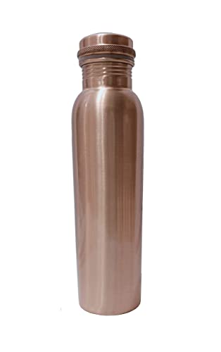 Pure Copper Water Bottle 34 Oz Ayurvedic Leak Proof copper vessel copper water storage 1 litre copper water bottle for ayurvedic health benefits Birthday Gift , Wedding Gift, Valentine day Gift