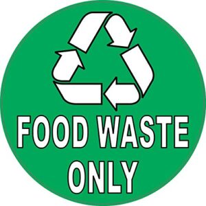 stickertalk recycle food waste only vinyl sticker, 5 inches by 5 inches