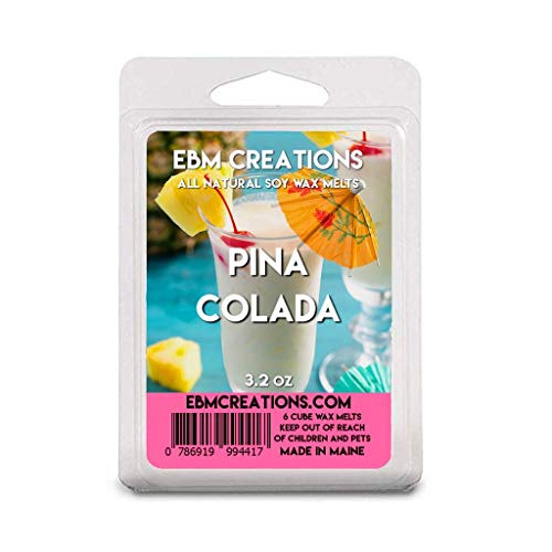 Pina Colada - Scented All Natural Soy Wax Melts - 6 Cube Clamshell 3.2oz Highly Scented!