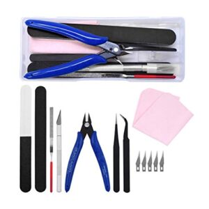 mandala crafts model tool kit - hobby building tool hardware basic set with hobby clippers model tweezers for plastic model car dollhouse