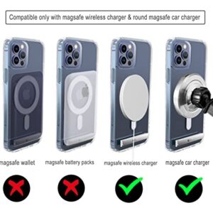 Chitri Compatible for iPhone 12 Case/12 Pro Case Clear 6.1, [Three-Way Stand Magnetic Case] Compatible with MagSafe Charger [with Metal Kickstand] Transparent Hard Back Slim Shockproof Protective Case