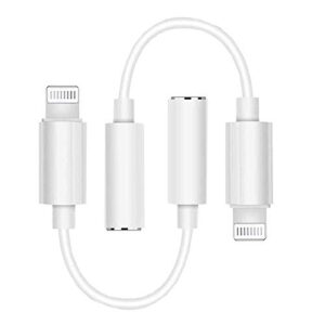 [2 pack] 3.5mm adapter for iphone headphones,apple mfi certified lightning to 3.5 mm headphone jack adapter aux dongle cable converter compatible with iphone 12 11 pro xr xs x 8 7 ipad support all ios