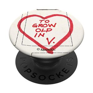 marvel wandavision westview the grow old in heart popsockets popgrip: swappable grip for phones & tablets