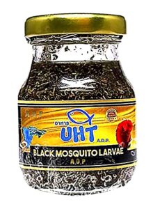 a.d.p. uth fish food black mosquito larvae 75 g. tropical fish food grow faster & color enhancer slow sinking like pellets high protein 74% for all tropical fish feed & small fish breeding fish care