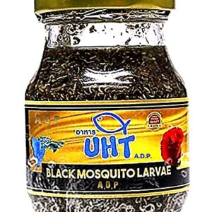 A.D.P. UTH Fish Food Black Mosquito Larvae 75 g. Tropical Fish Food Grow Faster & Color Enhancer Slow Sinking Like Pellets High Protein 74% for All Tropical Fish Feed & Small Fish Breeding Fish Care