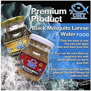A.D.P. UTH Fish Food Black Mosquito Larvae 75 g. Tropical Fish Food Grow Faster & Color Enhancer Slow Sinking Like Pellets High Protein 74% for All Tropical Fish Feed & Small Fish Breeding Fish Care
