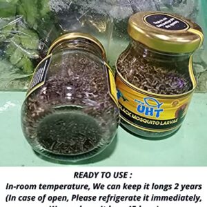 A.D.P. UTH Fish Food Black Mosquito Larvae 75 g. Tropical Fish Food Grow Faster & Color Enhancer Slow Sinking Like Pellets High Protein 74% for All Tropical Fish Feed & Small Fish Breeding Fish Care